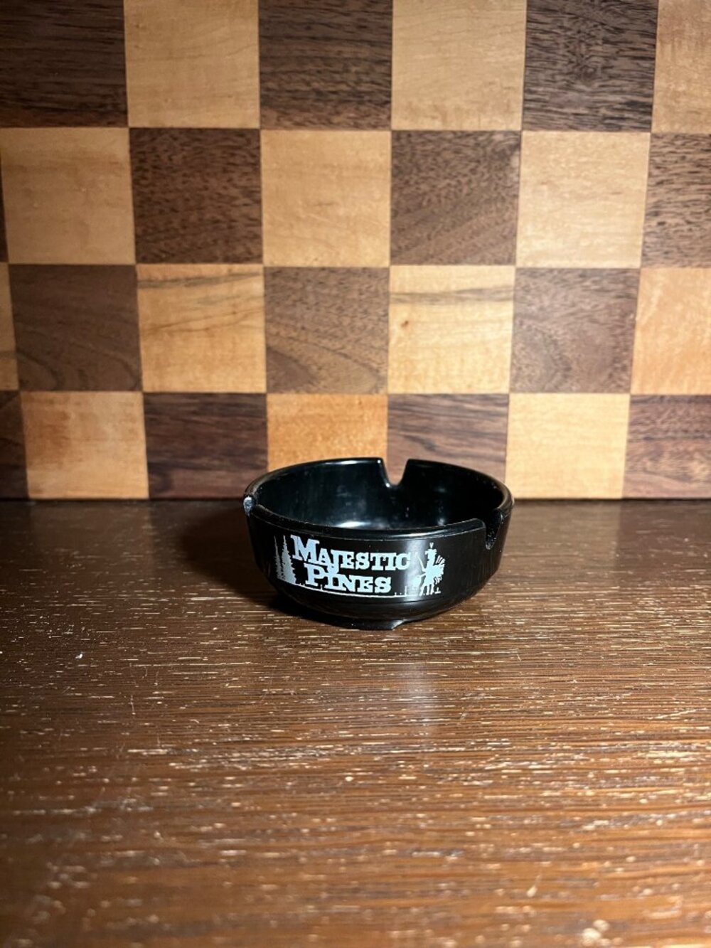 Black Majestic Pines Ashtray, wear on the inside